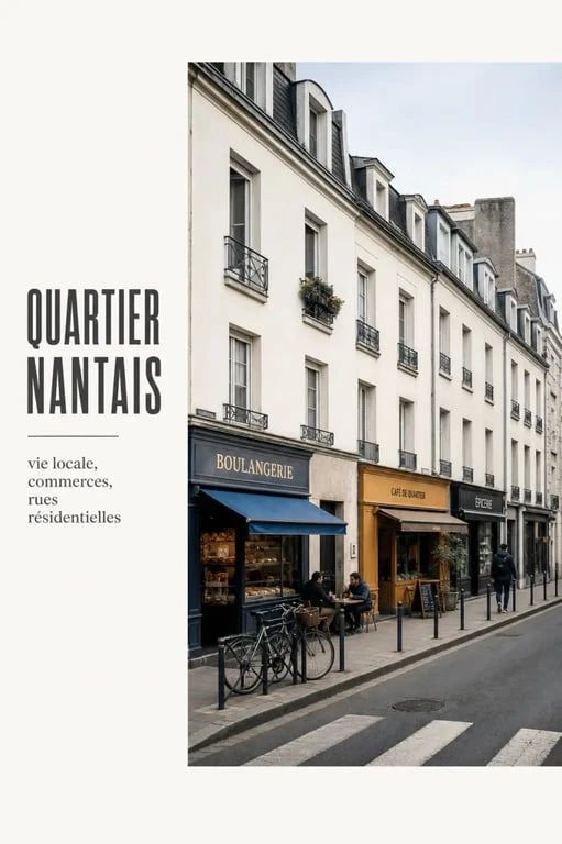 Vue du quartier Nantes Zola à Nantes avec rues résidentielles et commerces de proximité