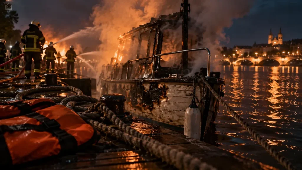 Un bateau en feu sur la Loire à Divatte-sur-Loire : un homme grièvement blessé