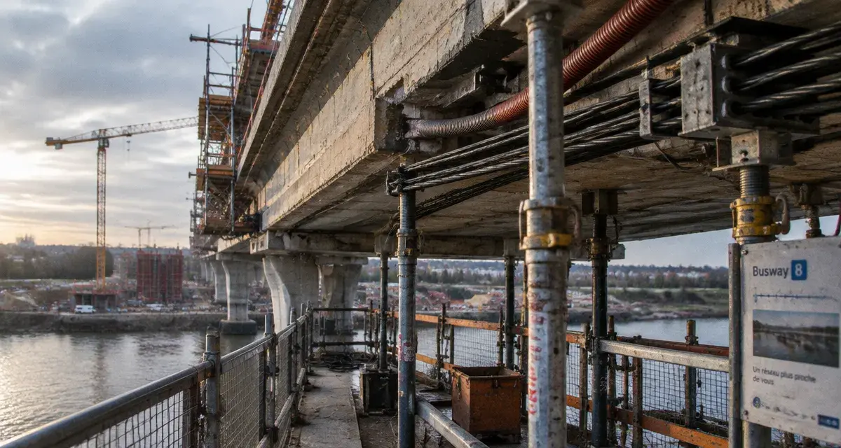 À Nantes, le chantier du pont des Trois-Continents avance pour le busway 8