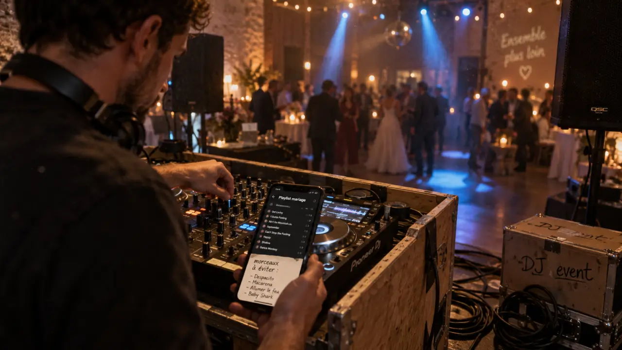 DJ Nantes ajuste sa table de mixage, préparation 8 à 12 mois pour sécuriser la date