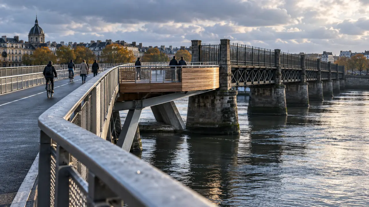 À Nantes, la partie neuve du pont Anne-de-Bretagne ouvre aux piétons et cyclistes