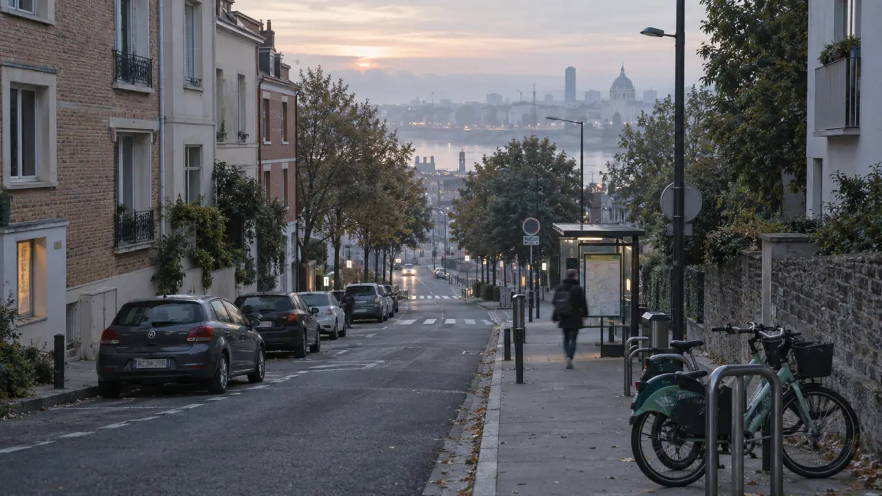 Quartier Malakoff Nantes, rue résidentielle au matin