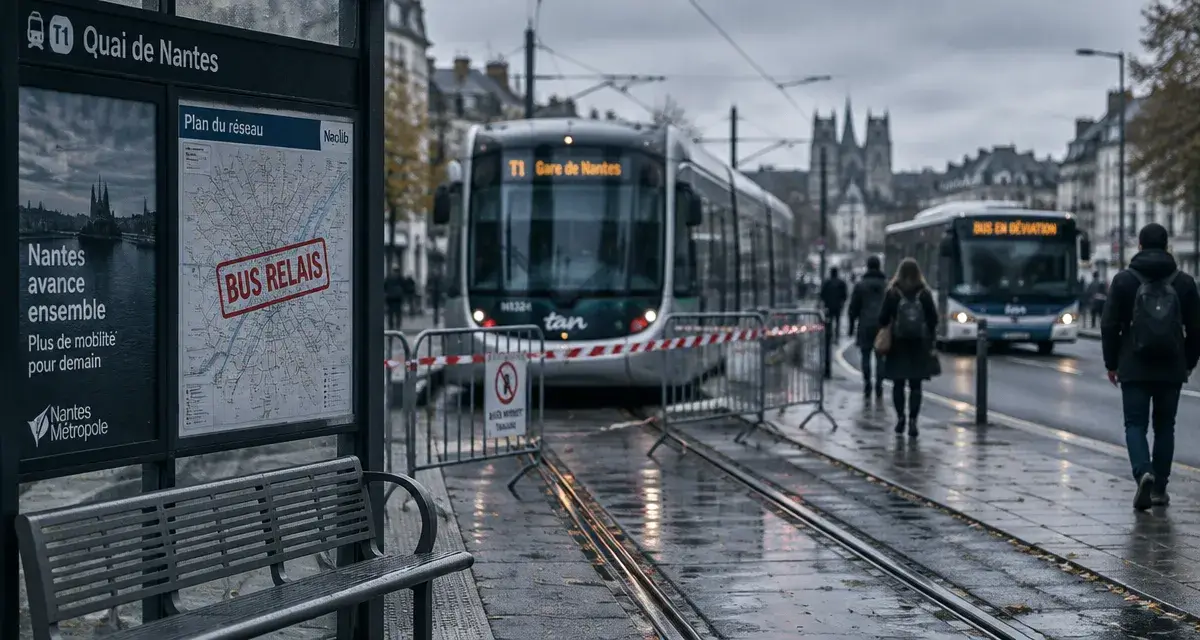 Tramways coupés entre Hôtel-Dieu et 8 Mai pendant les vacances à Nantes